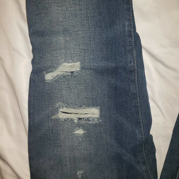 Zara Basic Denim Heritage Z1975 Distressed Straight Jeans Size 10‎ - Picture 5 of 11